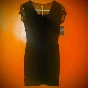 Zara Trafaluc Women's Size M Black Lace Mini 40Dress
